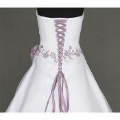 Achat en ligne Robe de mariée Manon bustier organza blanche et lilas T 34 à 52