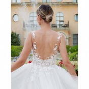 Nouveauté !!! Robe Morganite ivoire tulle broderies princesse champêtre Bianco Evento T 36 à 48