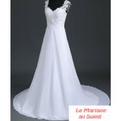 Destockage Robe de mariée Romane T 42, 44, 48 blanche 